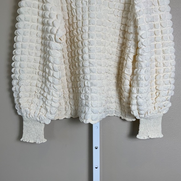 Anthropologie Endless Rose Textured Puff-Sleeve Blouse - Picture 15 of 16